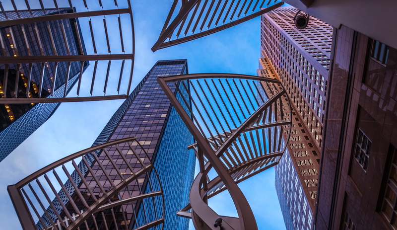 real estate, calgary, low angle view, pattern, architecture, art most construction, urban, fire escape, modern, city, reflection, facade, built structure