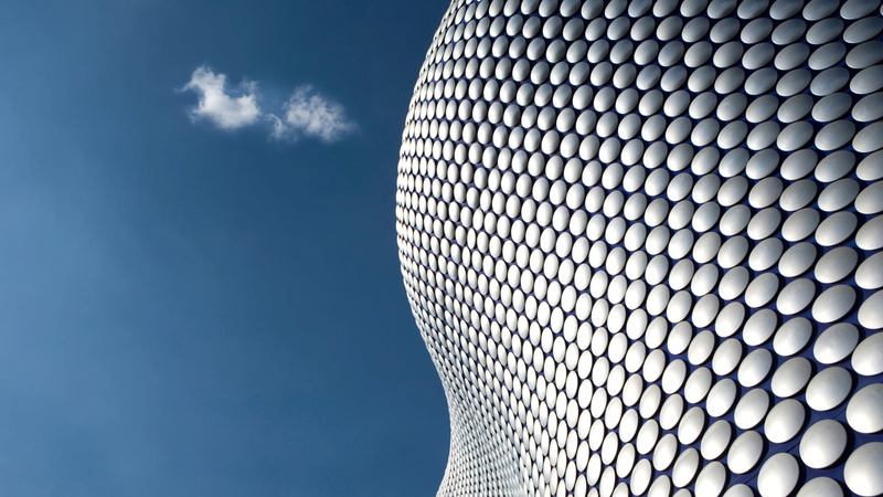 cloud - sky, no people, window, urban, tall, futuristic, 1080P, steel, built structure, sunlight, blue, glass, day, alloy, silver colored, architecture