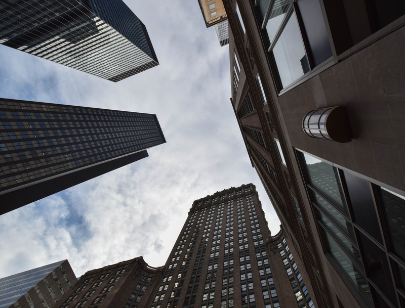 business, outdoors, financial district, cloud - sky, urban Scene, manhattan - New York City, sky, building Exterior, window, tower, finance, city, perspective