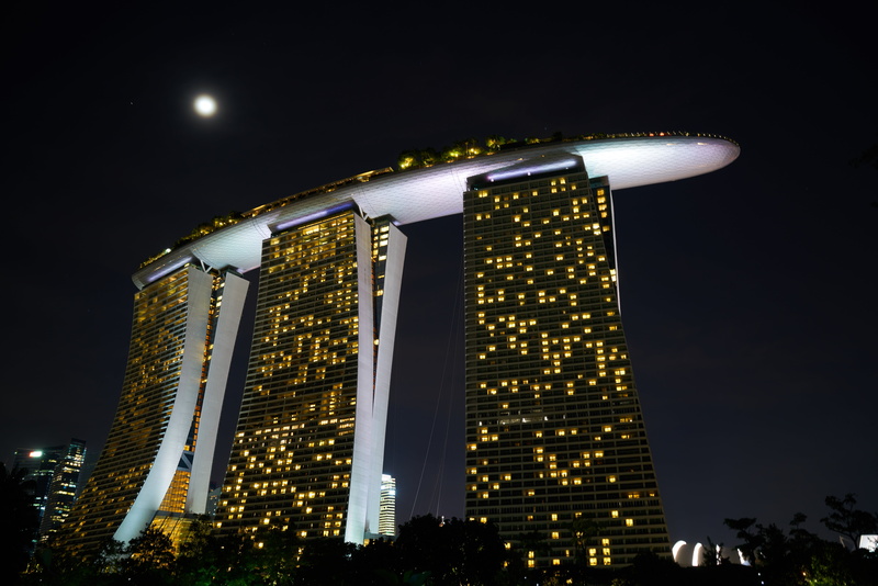 city, building, illuminated, low angle view, residential district, financial district, no people, moon, tall - high, nature, skyscraper, black, office building exterior