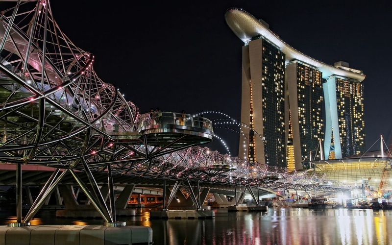 asia, light - Natural Phenomenon, skyscraper, tower, modern, office building exterior, river, harbor, arts culture and entertainment, tourism, city Life