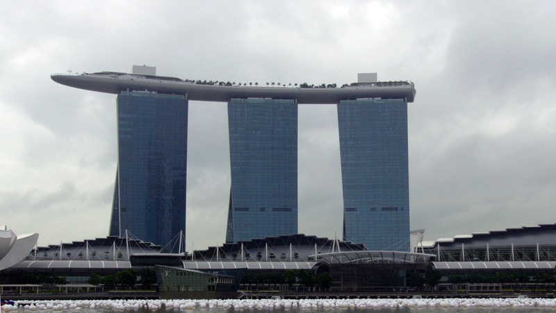 day, marina bay sands, building exterior, singapore, city, travel destinations, luxury hotel, nature, building, 1080P, water, landmark, sky, hotel, cloud - sky