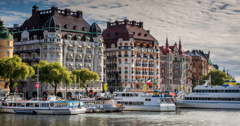 ships, Sweden, Norrmalm, pier, Rival, port, building, 1080P, Stockholm, Esplanade and Diplomat Hotels, promenade