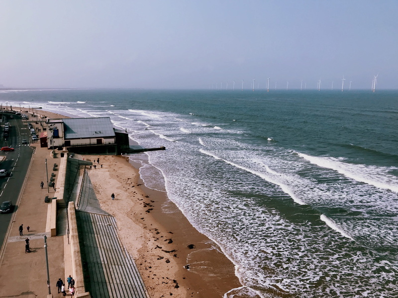 horizon over water, architecture, waterfront, united kingdom, shoreline, outdoors, redcar and cleveland, built structure, dock, land, water, high angle view