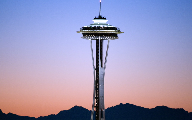 2K, Sunset, Space Needle, Seattle, Washington