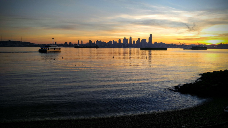 seattle water taxi, built structure, building exterior, architecture, silhouette, boats, nautical vessel, transportation, skyline, water, city, cloud - sky
