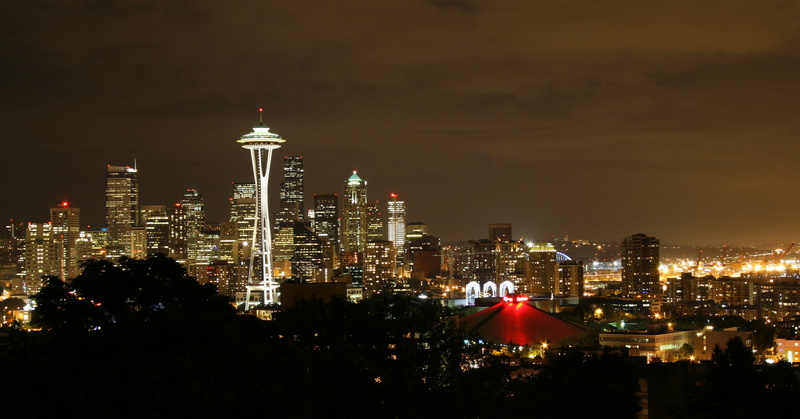 offices, modern, outdoors, downtown, tall - high, 4K, skyscrapers, building exterior, tower, panorama, urban skyline, cityscape, space needle, scenic