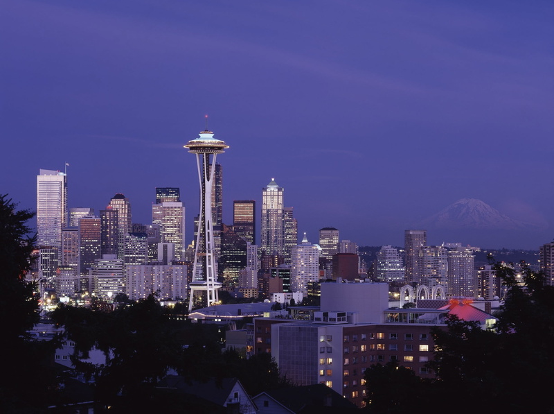 space needle, downtown District, building, financial district, skyscraper, washington, seattle, urban Skyline, city, cityscape, lights, sky, scenic, northwest