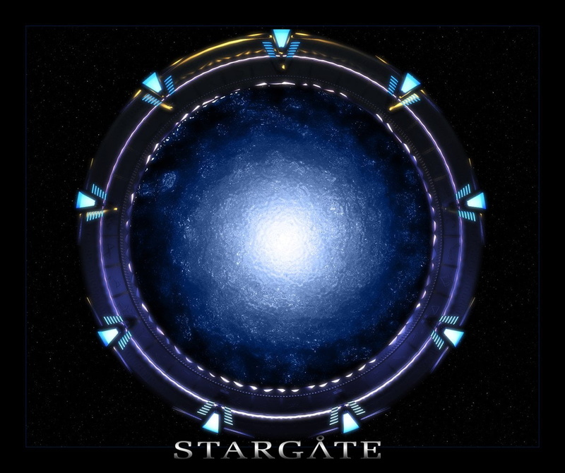 Stargate, indoors, auto post production filter, shape, lighting equipment, glowing, illuminated, no people, hanging, blue, ceiling, geometric shape, transfer print