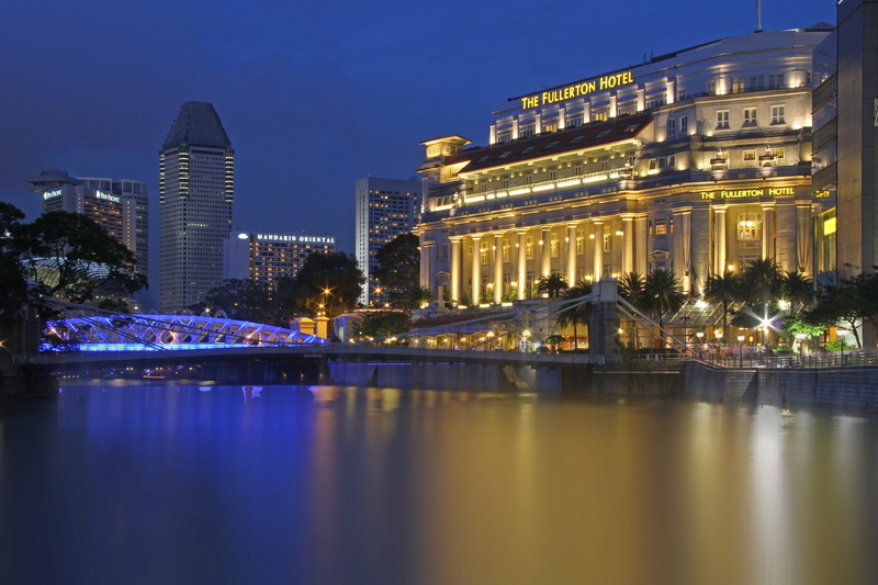 Singapore, 5K, city, illuminated, twilight, water, architecture And Buildings, hotel, asia, famous Place, river, modern, building Exterior, outdoors, urban Skyline