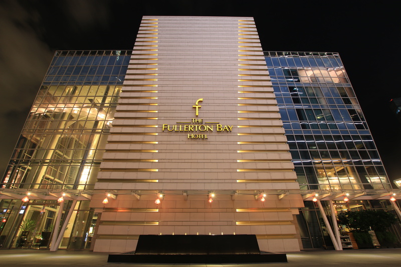 fullerton bay hotel, asia, outdoors, city, structure, tourist, no people, destinations, architecture, illuminated, tall - high, urban Scene, vacation, singapore