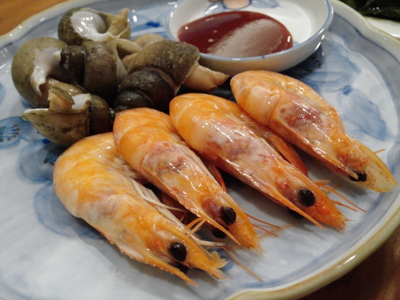 indoors, sora, republic of korea, high angle view, no people, four, shrimp, bowl, barbecue, close-up, ready-to-eat, biology, seafood, focus on foreground