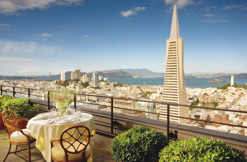 sky, tower, railing, building exterior, office building exterior, day, tree, cityscape, built structure, nature, plant, food and drink, 4K, travel, mandarin oriental hotel 4k high resolution mac