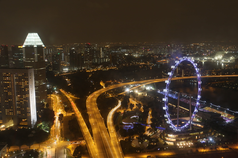 illuminated, singapore skyline, light trail, skyscraper, singapore night scenery, colour, 5K, night, singapore, flyer, financial district, singapore landmark