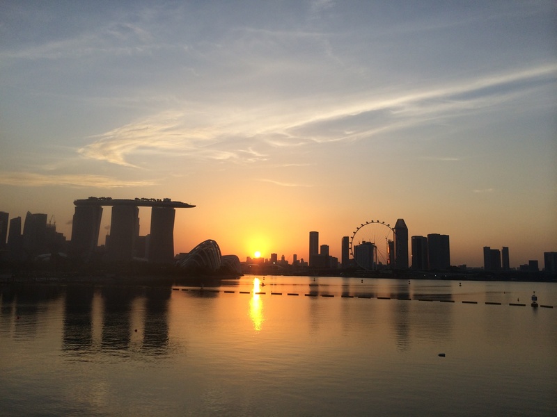 2K, sunset, waterfront, outdoors, singapore, nature, singapore flyer, cityscape, water, sky, panoramic, city, marina bay sands, built structure, travel destinations