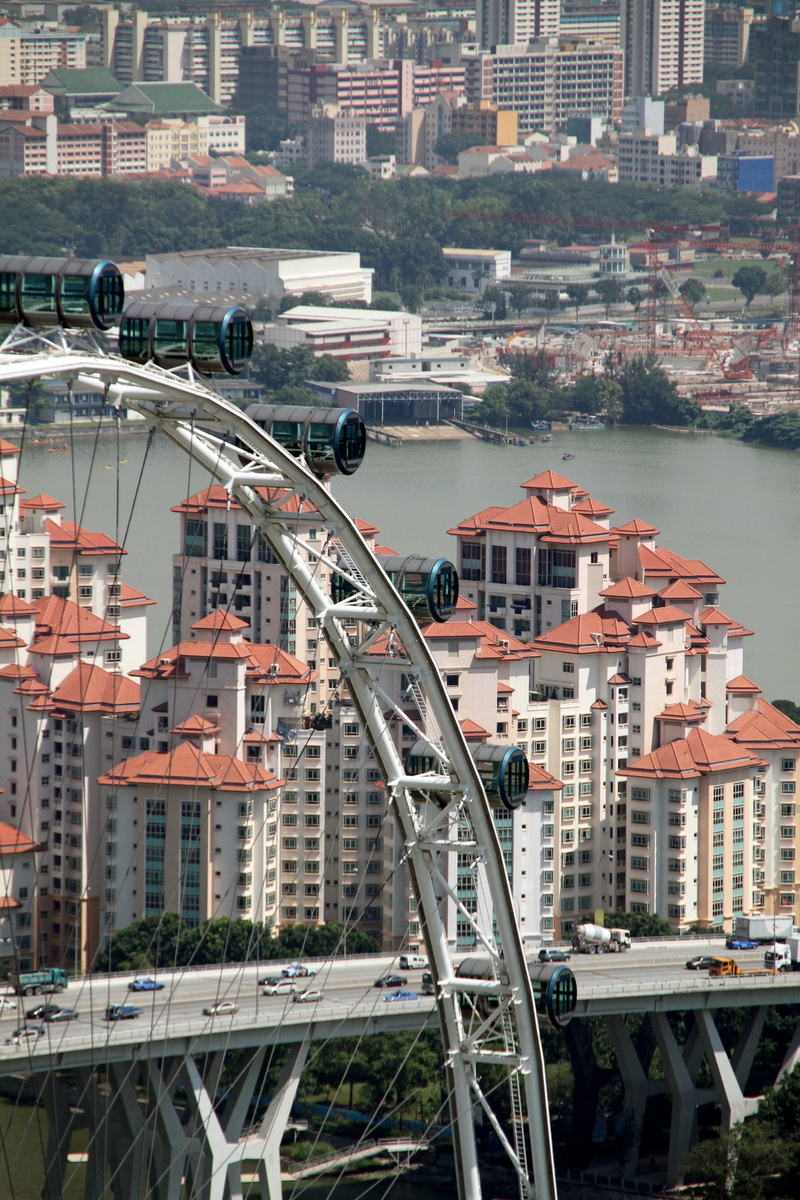 no people, connection, singapore, built structure, tourism, bridge, cityscape, famous Place, transportation, skyscraper, outdoors, high angle view, city