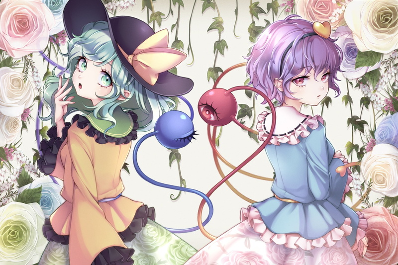 1080P, Touhou, Koishi Komeiji, Satori Komeiji, Anime