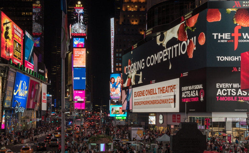 times-square, communication, market, illuminated, square, neon, information, horizontal plane, skyscraper, sign, building exterior, script, commercial sign