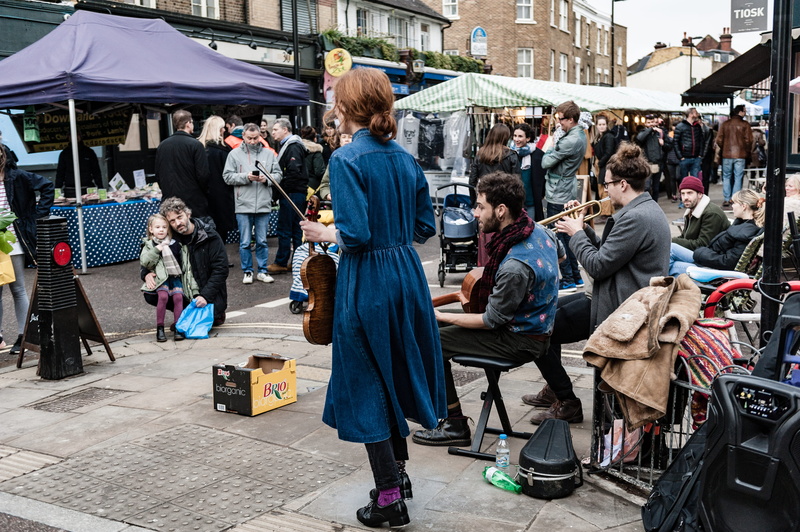 street, adult, crowded, men, market stall, market, 4K, music, building exterior, place, people, retail, street market, day, architecture, broadway, perform