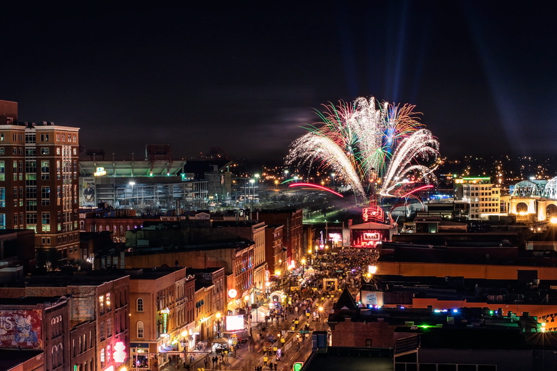 built structure, tennessee, new years eve, nature, holiday, high, motion, nashville, rise, firework display, travel destinations, event, cityscape, arts culture and entertainment
