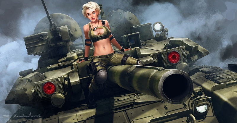 tank, 1080P, digital art, T-90