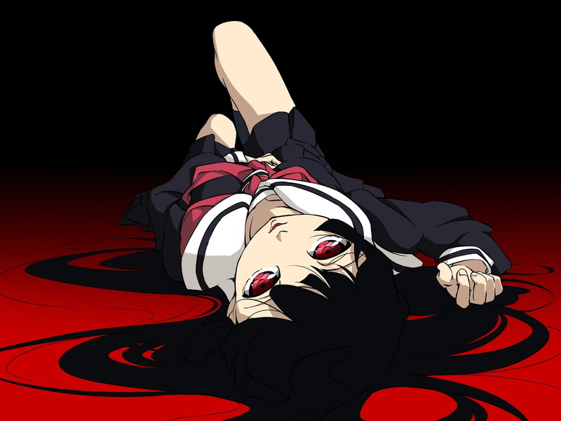 creativity, red eyes, art and craft, 1080P, headshot, kimono, arts culture and entertainment, night, red, costume, anime, Jigoku Shoujo, men, music, portrait