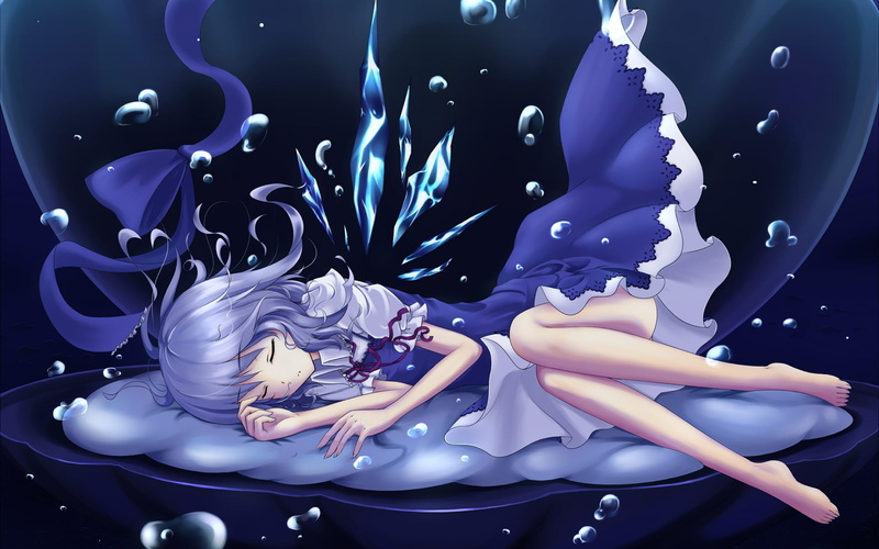 water, indoors, creativity, human representation, no people, abstract, Cirno, art and craft, anime, black background, arts culture and entertainment, close-up
