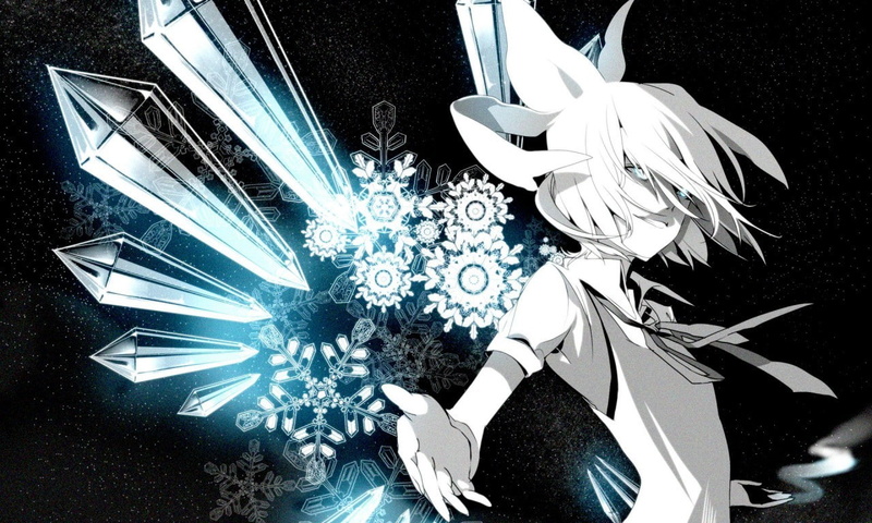 720P, flowering plant, christmas, close-up, Cirno, celebration, anime girls, no people, illuminated, high angle view, plant, decoration, Touhou, celebration event