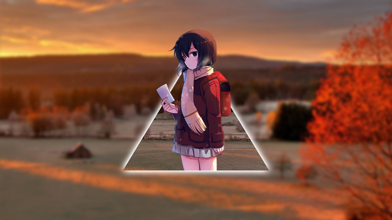 sunset, child, orange color, girls, childhood, Boku dake ga Inai Machi, casual clothing, nature, women, beauty in nature, front view, anime, sky, leisure activity