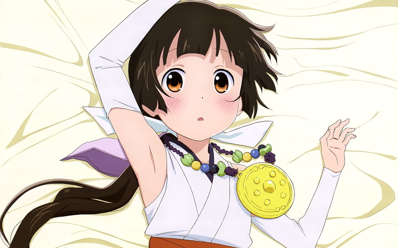 innocence, anime girls, looking at camera, representation, holding, real people, indoors, one person, Kuma Miko, childhood, hairstyle, Machi Amayadori