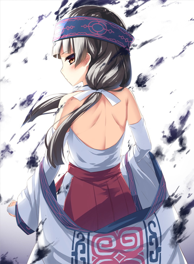 orange eyes, anime girls, Kuma Miko, anime, 720P, Machi Amayadori, long hair