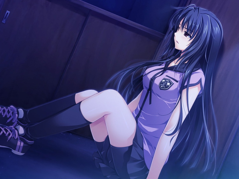 Sakuragi Hikaru, Lavender no Shoujo, Kourin no Machi, anime girls, 720P