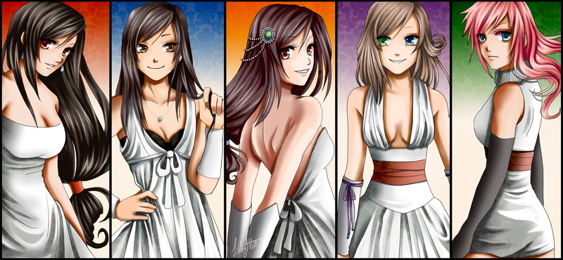 Garnet Til Alexandros XVII, Claire Farron, Tifa Lockhart, anime girls, 5K, Final Fantasy, anime, Rinoa Heartilly