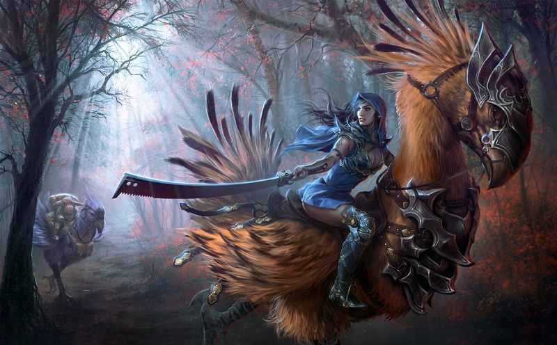 Final Fantasy, fantasy art, Chocobo, 1080P, fantasy girl, digital art