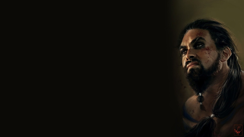 contemplation, indoors, 1080P, studio shot, Khal Drogo, looking at camera, Game of Thrones, human body part, hairstyle, face, human face, looking, fear