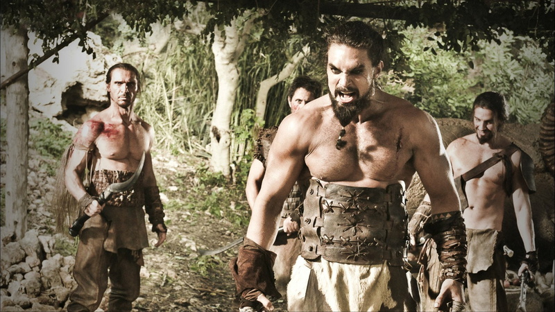 1080P, TV Show, mud, three quarter length, group of people, adult, men, weapon, messy, day, Game Of Thrones, standing, land, aggression, plant, Drogo (Game Of Thrones)