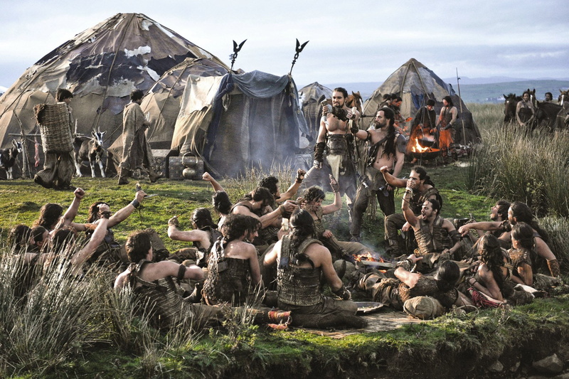 mammal, no people, day, sky, tree, Drogo (Game Of Thrones), field, large group of animals, grass, land, outdoors, plant, animal wildlife, Jason Momoa, 1080P