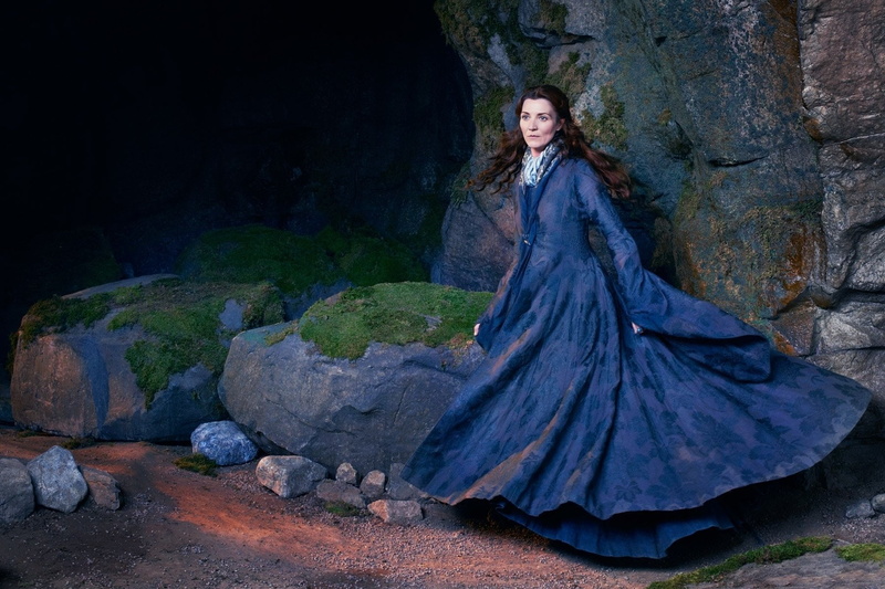 women, beautiful woman, long hair, Game Of Thrones, TV Show, portrait, Rock, Woman, clothing, full length, beauty, contemplation, Blue Dress, nature, standing