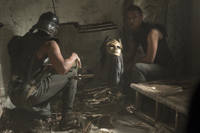 abandoned, TV Show, Game Of Thrones, young men, people, men, mask, adult, males, sitting, mask - disguise, aggression, indoors, Jacob Anderson, mammal