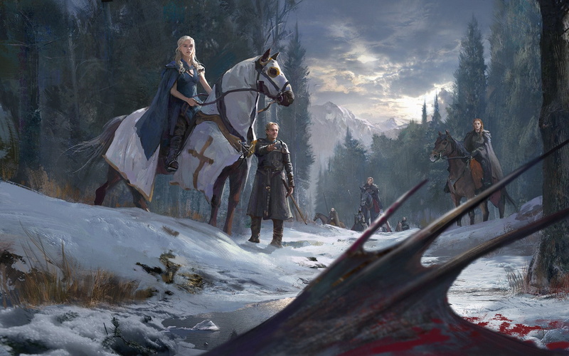 Daenerys Targaryen, Jorah Mormont, dragon, Game Of Thrones, warrior, 720P