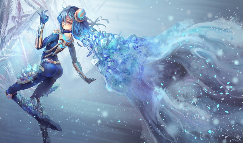 Irelia (League Of Legends), arts culture and entertainment, indoors, underwater, full length, nature, Ice, League Of Legends, mid-air, adult, smoke - physical structure