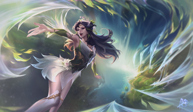 video game girls, 1080P, looking at viewer, fan art, Irelia, digital painting, women, ArtStation, artwork, League of Legends, Alsie Lau