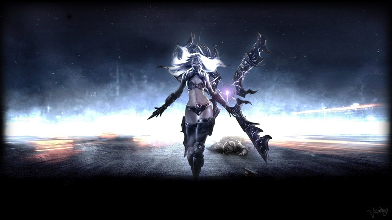 clothing, holding, League Of Legends, Video Game, one person, helmet, unrecognizable person, fantasy, adult, city, motion, Irelia (League Of Legends), illuminated