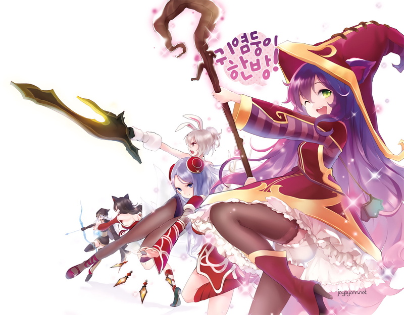 bunny girl, Riven (League of Legends), lulu, 1080P, bunny ears, Riven, white background, League of Legends, simple background, Ahri, Ashe (League of Legends)