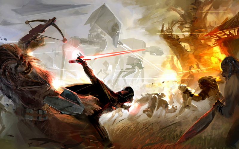 Wookiees, Sith, Star Wars, Darth Vader, AT-AT, 1080P