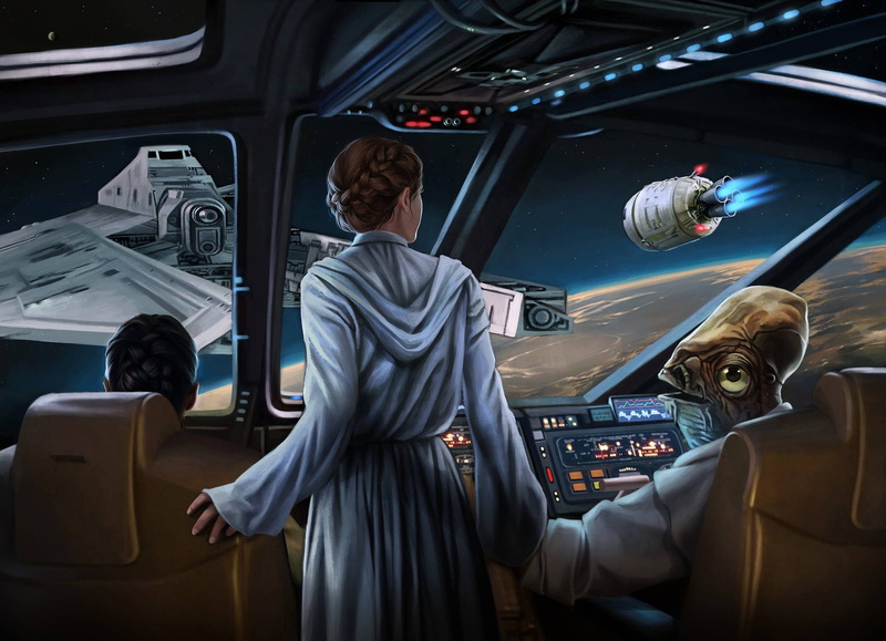 Leia Organa, adult, outdoors, vehicle interior, casual clothing, control panel, airplane, journey, real people, land vehicle, Admiral Ackbar, mode of transportation