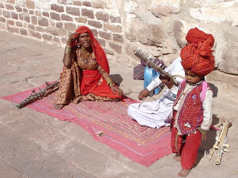 together, people, traditional clothing, mother, sitting, religion, street musicians, street music, women, two people, sari, lifestyles, woman, adult, jodhpur
