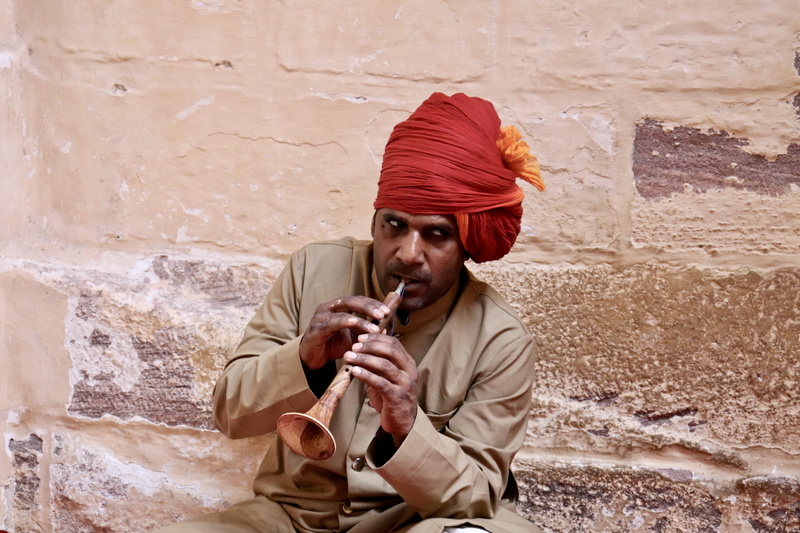 folk, 5K, india, adult, traditional clothing, one person, males, palace, young adult, jodhpur, mehrangarh fort, sitting, man, traditional, singing, day
