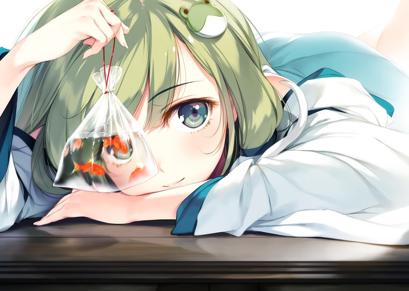 720P, anime, ke-ta, anime girls, Kochiya Sanae, Touhou