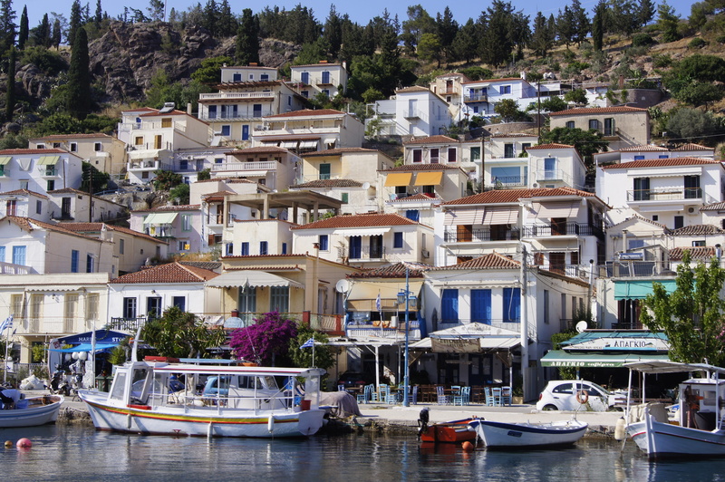 residential district, mode of transportation, island, building, summer, nautical vessel, water, 4K, paros, greek, waterfront, canal, built structure, day